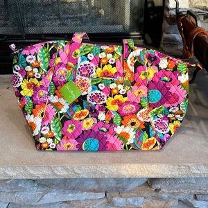 🌸 NWT Vera Bradley Miller Iconic Cotton Travel Tote Va Va Bloom
